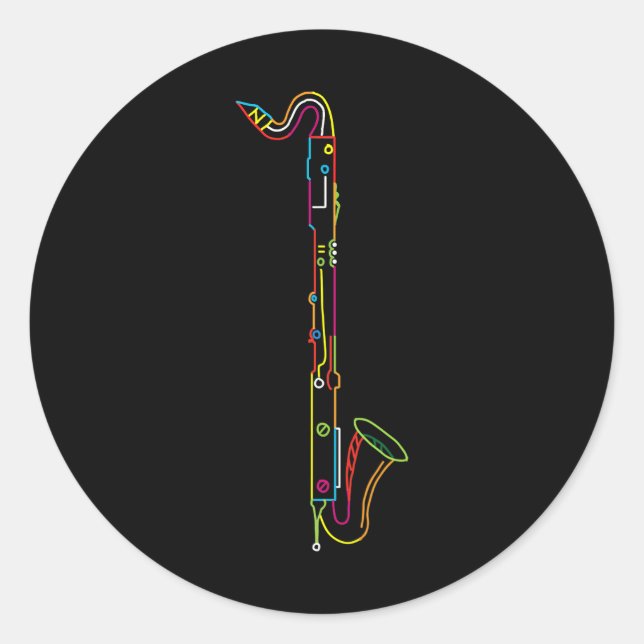Marching Band Bass Clarinet Apparel Runder Aufkleber (Vorderseite)