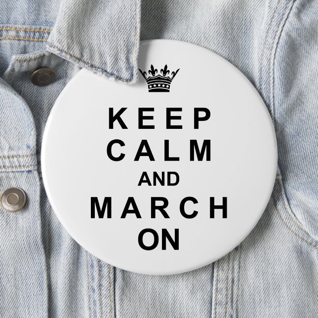 Marching Band Behielt Ruhe und März auf Button (Beispiel)