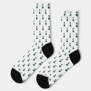 Marching Band Clarinet Rabbit Green Gold Socken