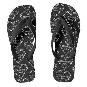 Marching Band Footprints Herz Flip Flops