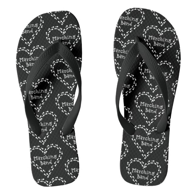 Marching Band Footprints Herz Flip Flops (Fußbett)