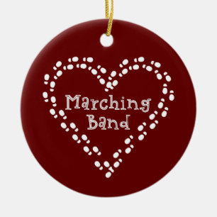 Marching Band Footprints Herz Keramik Ornament