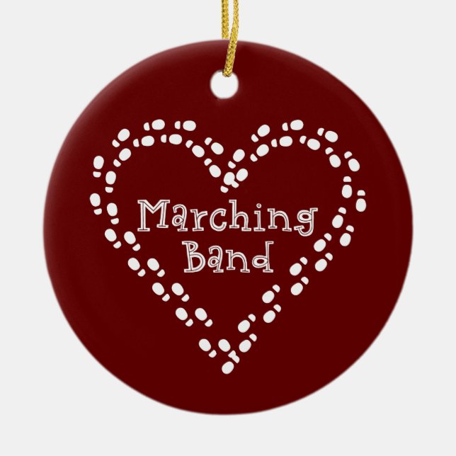Marching Band Footprints Herz Keramik Ornament (Vorne)