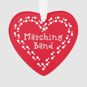 Marching Band Footprints Herz Ornament