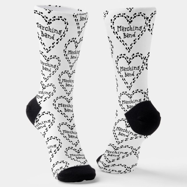 Marching Band Footprints Herz Socken (Gewinkelt)