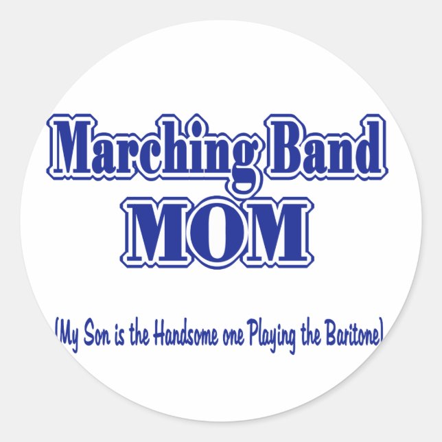 Marching Band Mama / Baritone Runder Aufkleber (Vorderseite)