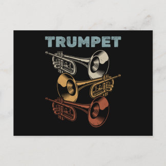 Marching Band Retro Trumpeter Postkarte
