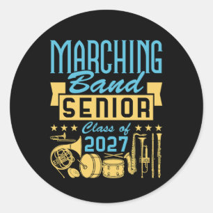 Marching Band Senior 2027 Runder Aufkleber