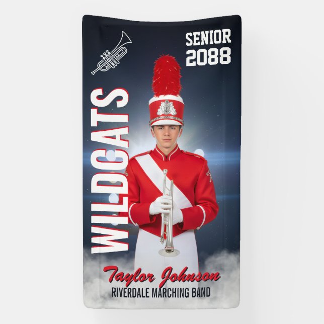 Marching Band Team Sports Photo Senior Night Banner (Vertikal)