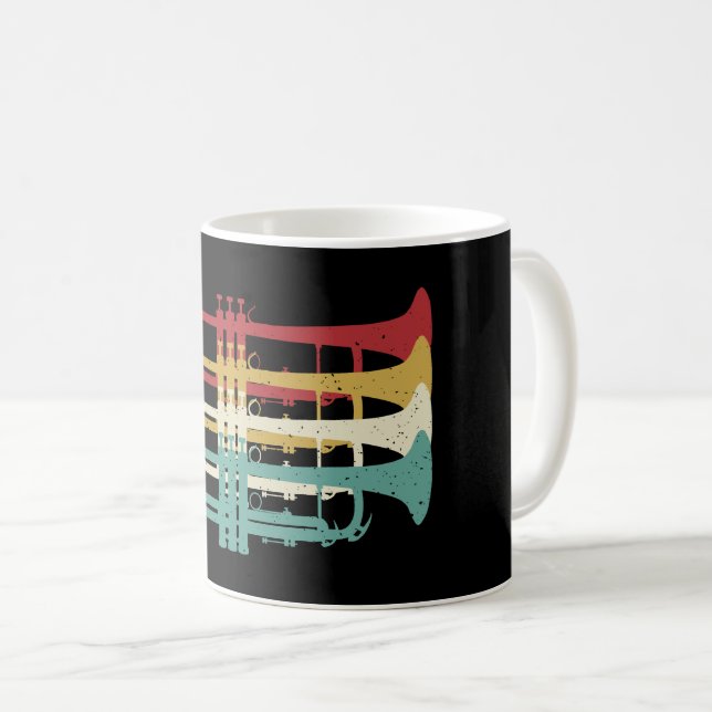 Marching Band Trumpet Player Retro Design Kaffeetasse (VorderseiteRechts)