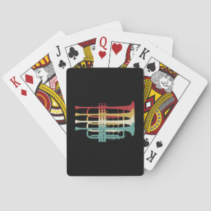 Marching Band Trumpet Player Retro Design Spielkarten