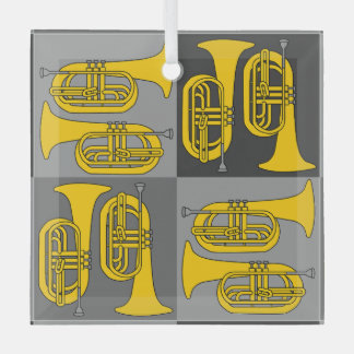 Marching Baritone Crosshatch Ornament Aus Glas