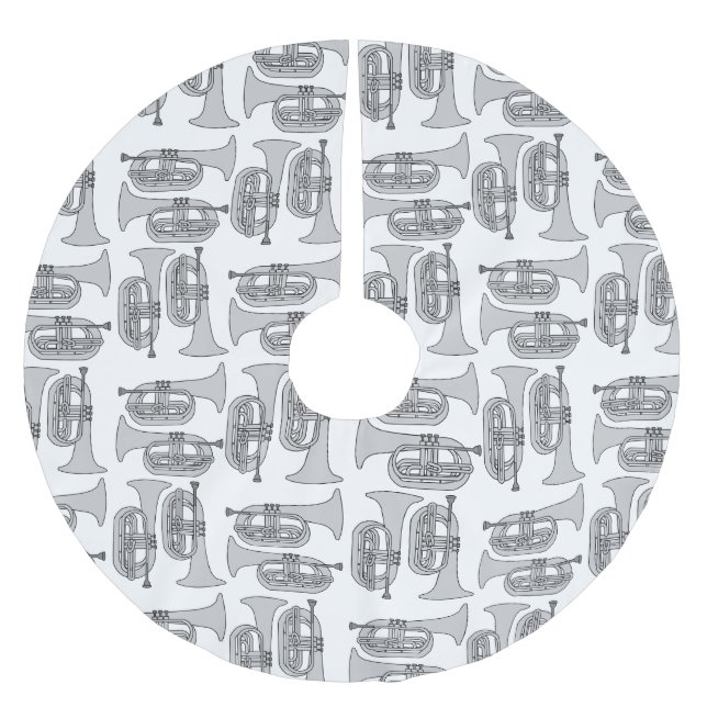 Marching Baritone Crosshatch Polyester Weihnachtsbaumdecke (Vorderseite)