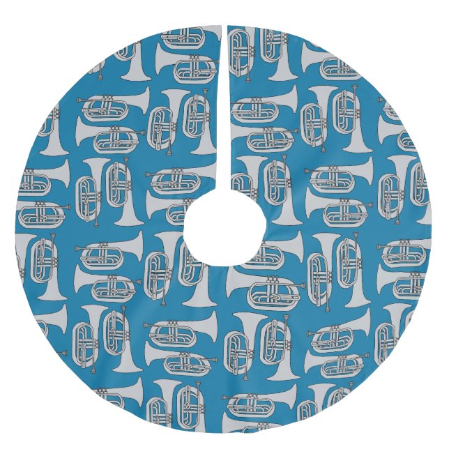 Marching Baritone Crosshatch Polyester Weihnachtsbaumdecke (Vorderseite)
