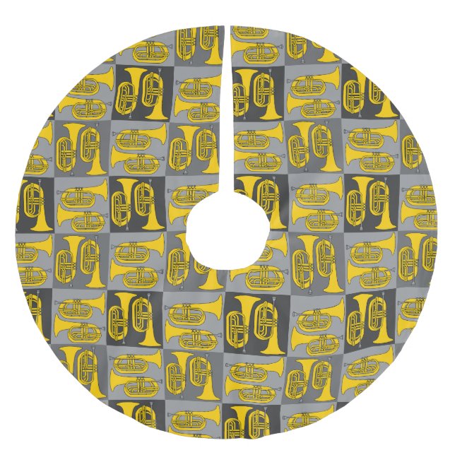 Marching Baritone Crosshatch Polyester Weihnachtsbaumdecke (Vorderseite)