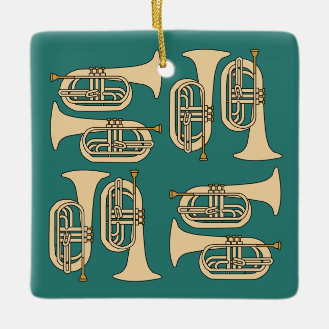 Marching Baritone Crosshatch Tote Bag Keramikornament (Vorderseite)