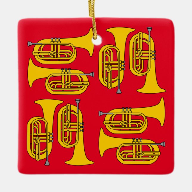 Marching Baritone Crosshatch Tote Bag Keramikornament (Vorderseite)