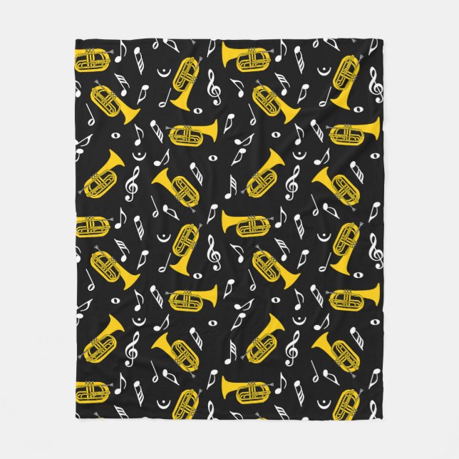 *Marching Baritone Musiknoten Fleecedecke (Vorderseite)