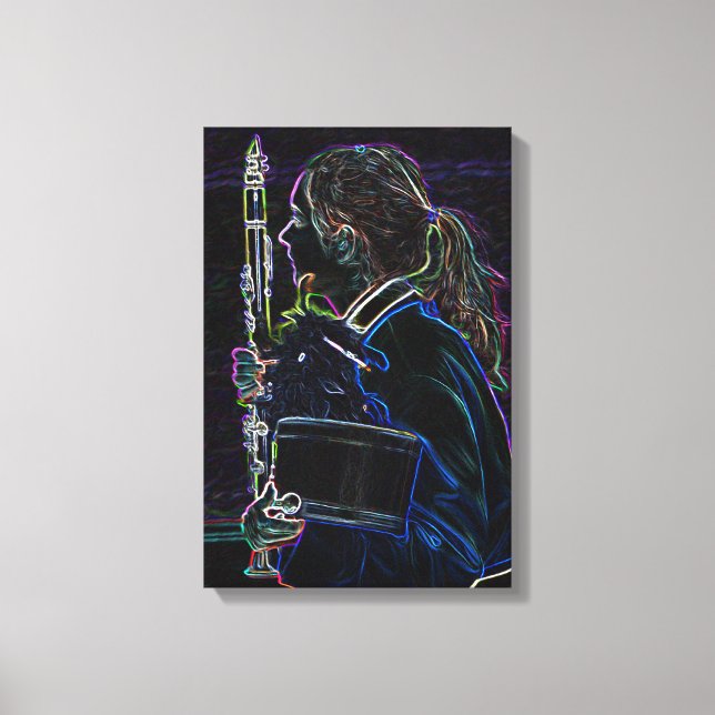 Marching Clarinetist Wrapped Canvas Leinwanddruck (Vorderseite)