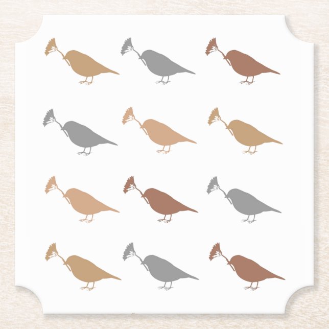 Marching Daisy Bird Design Brown Paper Untersetzer (Vorderseite)