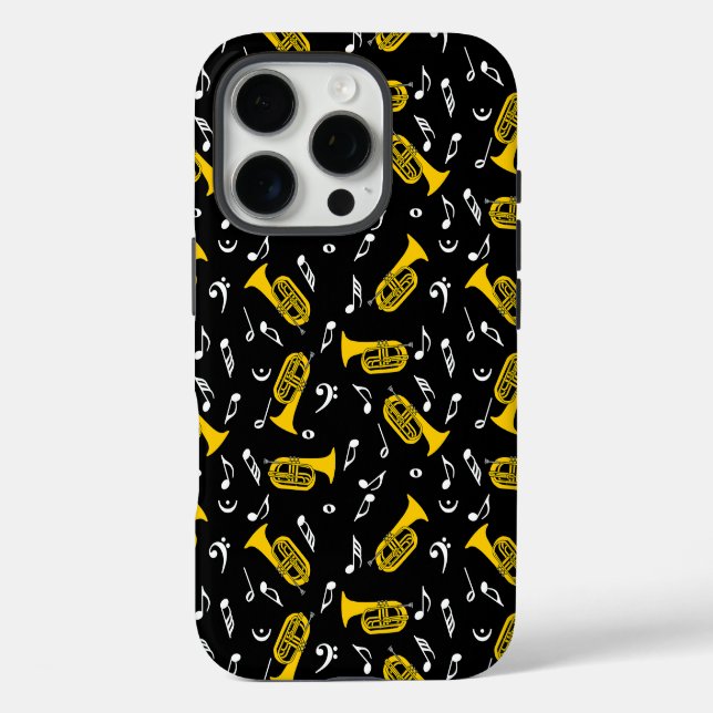 Marching von Baritone Musiknotens Bass Clefs iPhone 16 Pro Hülle (Rückseite)