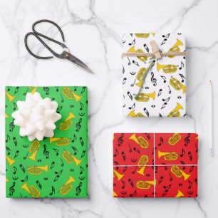 Marching von Baritone Musiknotens Treble Clefs Geschenkpapier Set