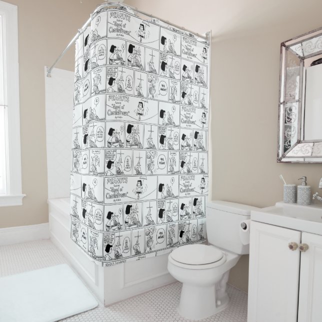 Marcie & Peppermint Patty im Klassenzimmer Duschvorhang (Beispiel)
