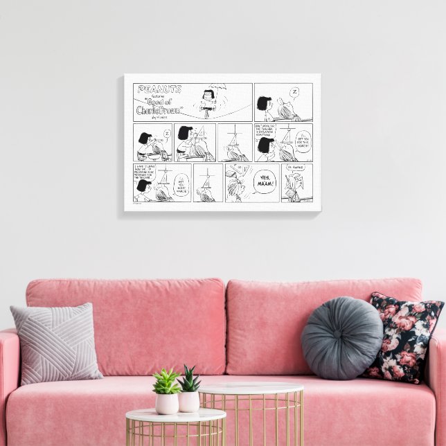 Marcie & Peppermint Patty im Klassenzimmer Leinwanddruck (Insitu (Wohnzimmer))