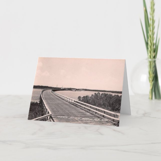 Marco Bridge, Marco Island, Florida, 1930er Karte (Vorderseite)