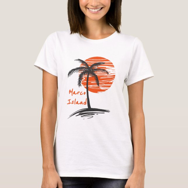 Marco Insel Palme Florida T-Shirt (Vorderseite)
