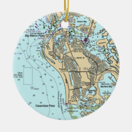Marco Island FL Chart Keramik Ornament