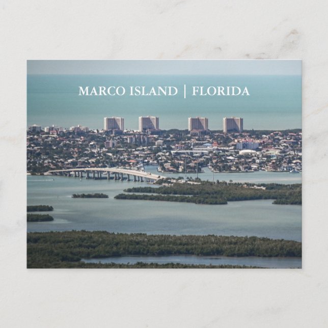 Marco Island Florida Arial View Postkarte (Vorderseite)