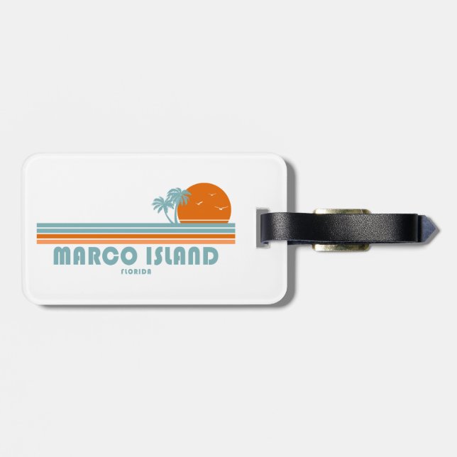 Marco Island Florida Sun Palmen Gepäckanhänger (Rückseite horizontal)