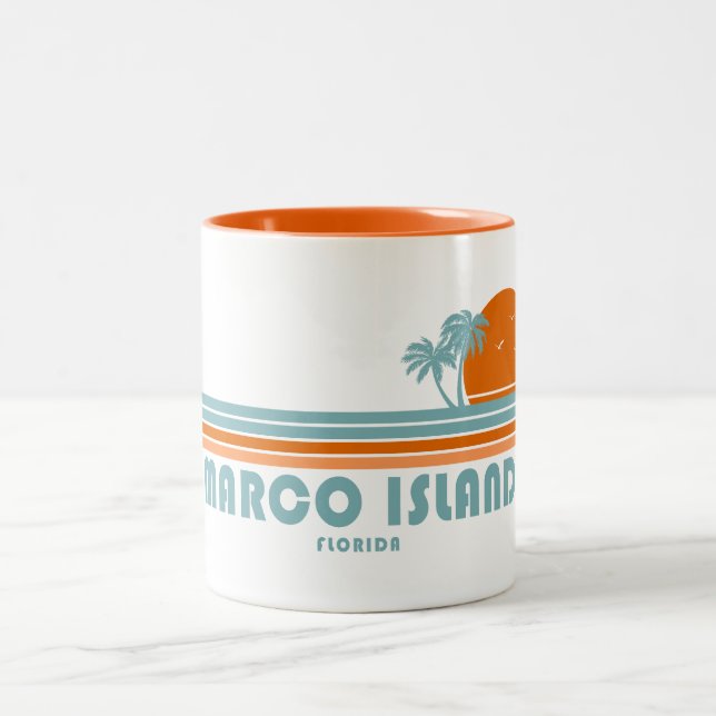 Marco Island Florida Sun Palmen Zweifarbige Tasse (Mittel)