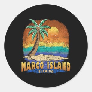Marco Island Florida Vintage abgenutzt Souvenir  Runder Aufkleber
