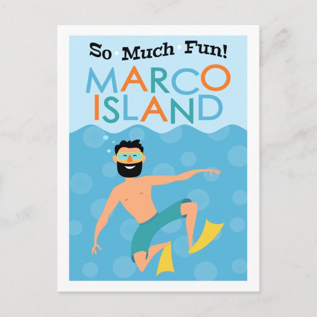 Marco Island Fun Hipster Travel Postkarte (Vorderseite)