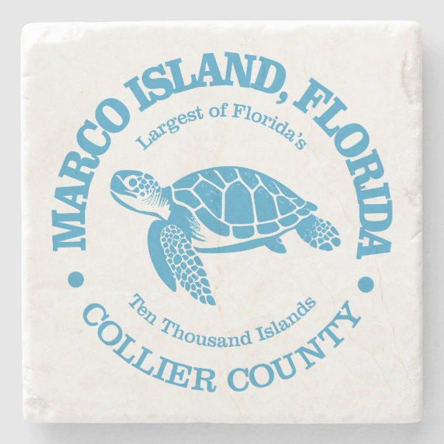 Marco Island (Meeresschildkröte) Steinuntersetzer (Vorderseite)
