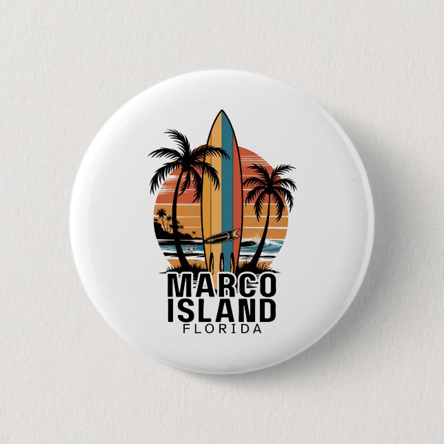 Marco Island Strand Florida Surfen Surfer _1  Button (Vorderseite)