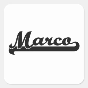 Marco klassischer Retro Namensentwurf Quadratischer Aufkleber