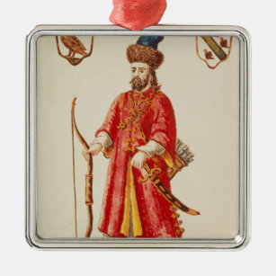 Marco Polo kleidete im Weinsteinkostüm an Ornament Aus Metall