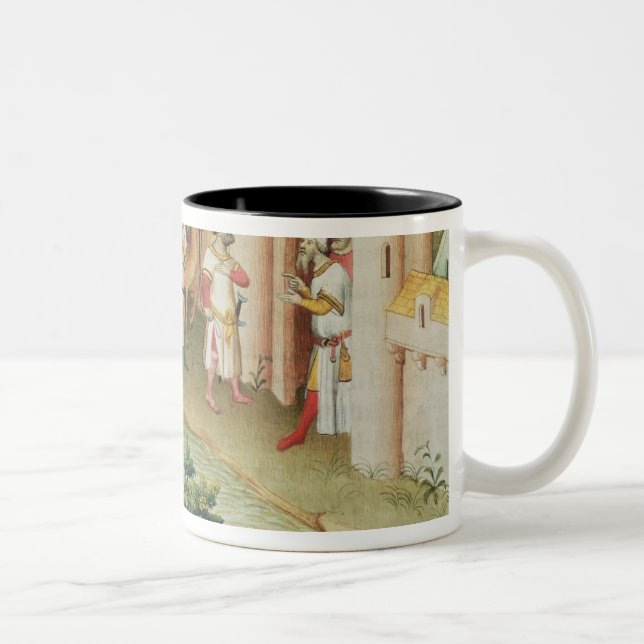 Marco Polo mit dem Elefant- und Kamelankommen Zweifarbige Tasse (Rechts)