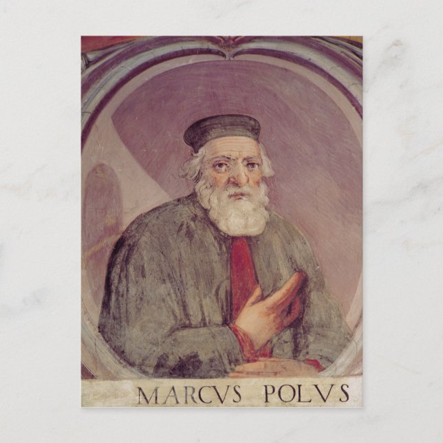 Marco Polo vom "Sala del Mappamondo" Postkarte (Vorderseite)