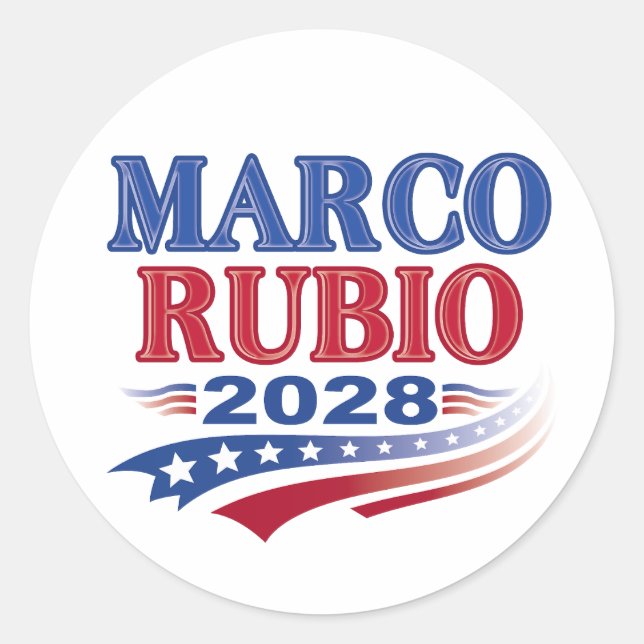 Marco Rubio 2028 (3.) Runder Aufkleber (Vorderseite)