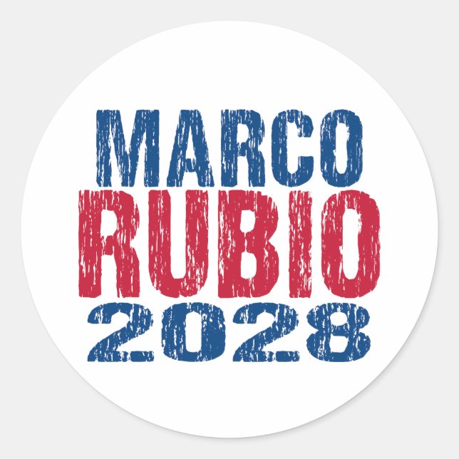 Marco Rubio 2028 (dis) Runder Aufkleber (Vorderseite)