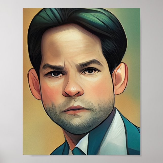 Marco Rubio Comic Style Poster (Vorne)