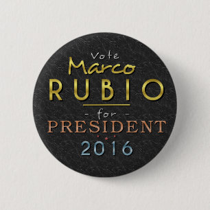 Marco Rubio schwarzes nobles Präsidenten-2016 Gold Button