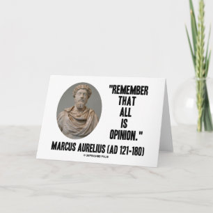 Marcus Aurelius erinnert sich daran, dass alles nu Karte