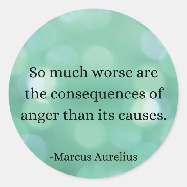 Marcus Aurelius: Erobern Sie Wut, finden Sie inner Runder Aufkleber (Vorderseite)