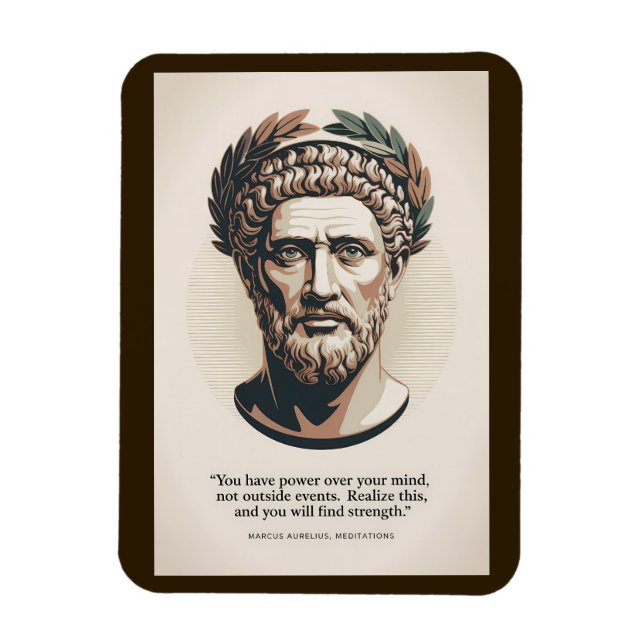 Marcus Aurelius Meditations Quote Illustration Art Magnet (Vertikal)