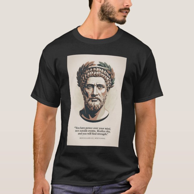 Marcus Aurelius Meditations Quote Illustration Art T-Shirt (Vorderseite)